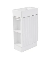 18.6" Bathroom Vanity with Sink, Bathroom Vanity Cabinet with Two-tier Shelf, Left or Right Orientation, White