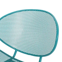 Modern Outdoor Mesh Shell Chair Set: Retro Comfort, Sleek Design