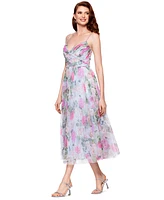 Betsy & Adam Petite Pleated Tulle Midi Dress