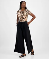 Bar Iii Women's Animal Print Mesh Top, Exclusively at Macy's