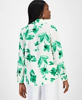 Bar Iii Women's Printed Button-Front Blouse, Exclusively at Macy's