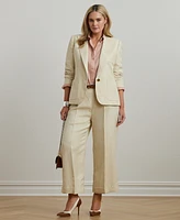 Lauren Ralph Plus Linen-Blend Twill Blazer