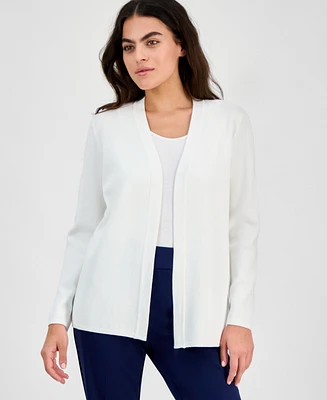 Ak Anne Klein Petite Newport Open-Front Cardigan