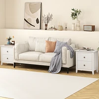 Modern Nightstand with 2 Drawers for Small Spaces