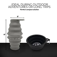 P.t. Supply Co. Feed N Sip 2-in-1 Collapsible Dog Bowl and Water Bottle, Portable Pet Feeding Solution for Travel