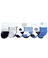 Hudson Baby Cotton Rich Terry Socks 24-Pack, Nautical, 0-6 Months