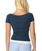 Edikted Womens Becca Boat Neck Top