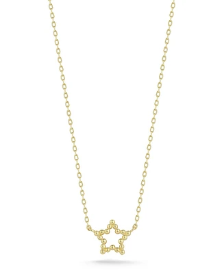 Rachel Zoe Fine Jewelry 14K Gold Dainty Beaded Star Pendant Necklace