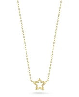 Rachel Zoe Fine Jewelry 14K Gold Dainty Beaded Star Pendant Necklace