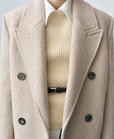 Mango Women's Structured Virgin Wool Coat