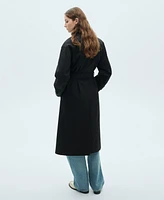 Mango Women's Long Oversized Double-Breasted Trench Coat