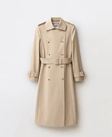 Mango Women's Double-Breasted Cotton Trench Coat