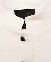 Mango Women's Strip Neck Cropped Jacket