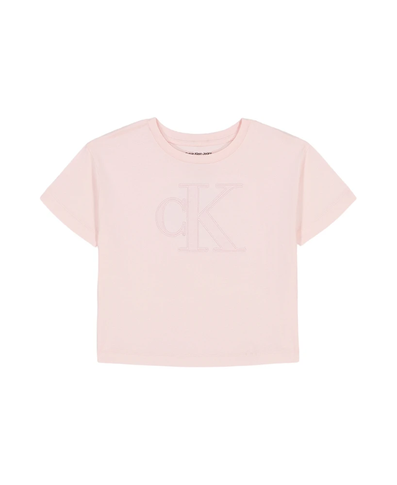Calvin Klein Big Girls Monogram Boxy T-Shirt