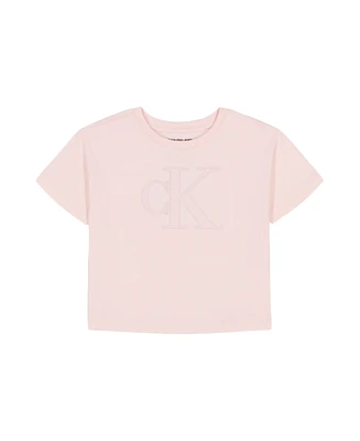 Calvin Klein Big Girls Monogram Boxy T-Shirt