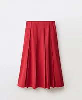 Mango Women's Pleated Wool Blend Skirt