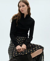 Mango Women's Polka-Dot Midi Skirt