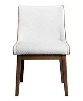 Furniture of America 2-Pc. Forest Wisp Boucle Fabric Dining Chair Set