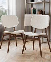 Furniture of America 2-Pc. Grove Boucle Fabric Padded Dining Chair Set