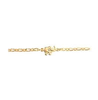 Bling Jewelry Dainty Three Multi Charm Lucky Elephant Anklet Ankle Bracelet 18K Gold Plated Brass 7.5, 9.5 Inch