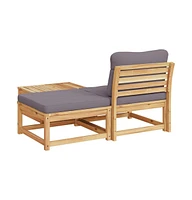 3 Piece Patio Lounge Set with Cushions Solid Wood Acacia