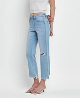 Vervet Women's High Rise Crop Straight Jeans