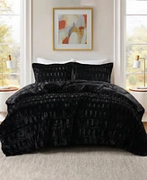 Madison Park Gia Faux-Fur 3-Pc. Comforter Set