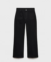 Mango Women's Flared Cropped Jeans