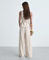 Mango Women's Textured Cargo Trousers