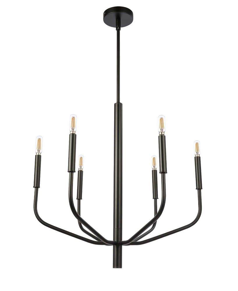 Dainolite 23.50" Metal Eleanor 6 Light Chandelier