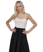 Dkny Women's Colorblocked Bustier Sleeveless Midi Dress