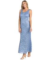 R & M Richards Women's Glitter Lace Gown Jacket