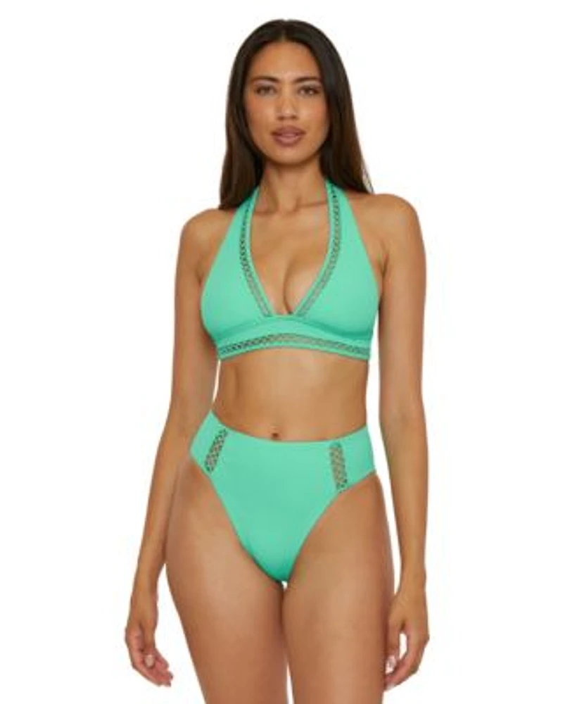 Becca Womens Modern Edge Bikini Top High Waist Bottoms
