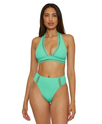 Becca Womens Modern Edge Bikini Top High Waist Bottoms
