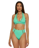 Becca Womens Modern Edge Bikini Top High Waist Bottoms