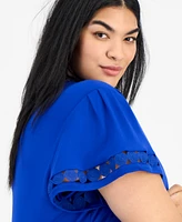 Anne Klein Plus Harmony Bell-Sleeve Top
