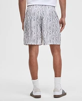 Mode of One Men's Woodgrain Relaxed-Fit Printed 6-1/2" Shiny Twill Shorts, Exclusively at Macy's