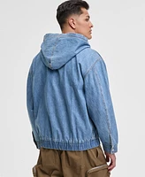 Mode of One Men's Relaxed-Fit Full-Zip Denim Hoodie, Exclusively at Macy's