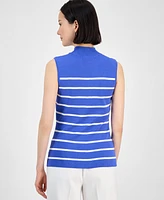 Tahari Asl Women's Striped Mock Neck Knit Top, Regular & Petite Sizes