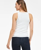 I.n.c. International Concepts Women's Embellished Open-Knit Tank, Exclusively at Macy's