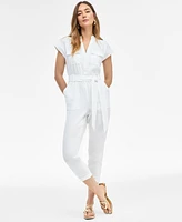 I.n.c. International Concepts Women's Belted Cap-Sleeve Jumpsuit, Exclusively at Macy's