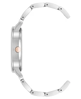 Nine West Women's Quartz Silver-Tone Metal Alloy Delicate Floral Dial Watch, 36mm