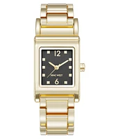 Nine West Women's Quartz Everyday Rectangular and Gold-Tone Metal Alloy Watch