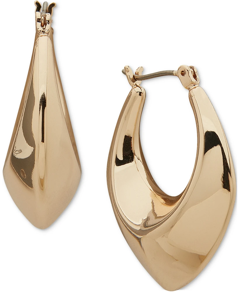 Dkny Pointed Puffy Medium Hoop Earrings, 1.18"