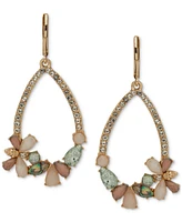 Anne Klein Gold-Tone Bee & Stone Open Teardrop Earrings