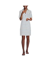 Lands' End Women's Starfish Elbow Sleeve Polo Dress