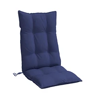 Highback Chair Cushions 2 pcs Navy Blue Oxford Fabric