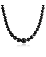 Bling Jewelry Elegant Simple Graduated Round Created Bead Ball Strand Necklace 16 -18 Inch