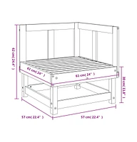 Patio Corner Sofa Solid Wood Pine