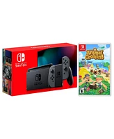 Nintendo Switch 32GB Console Gray with Animal Crossing New Horizons Bundle